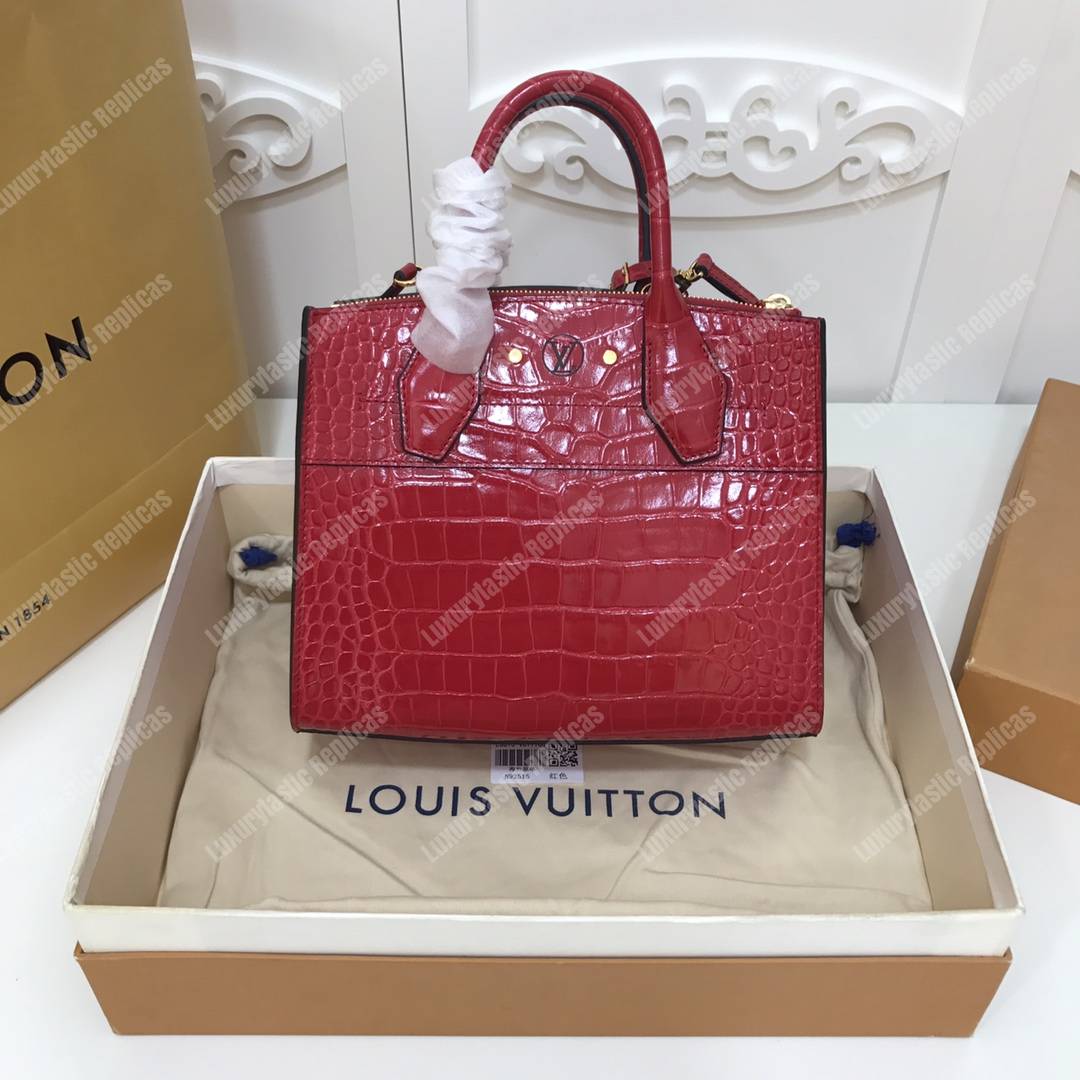 LV City Steamer PM Crocodilien Briliant Cerise