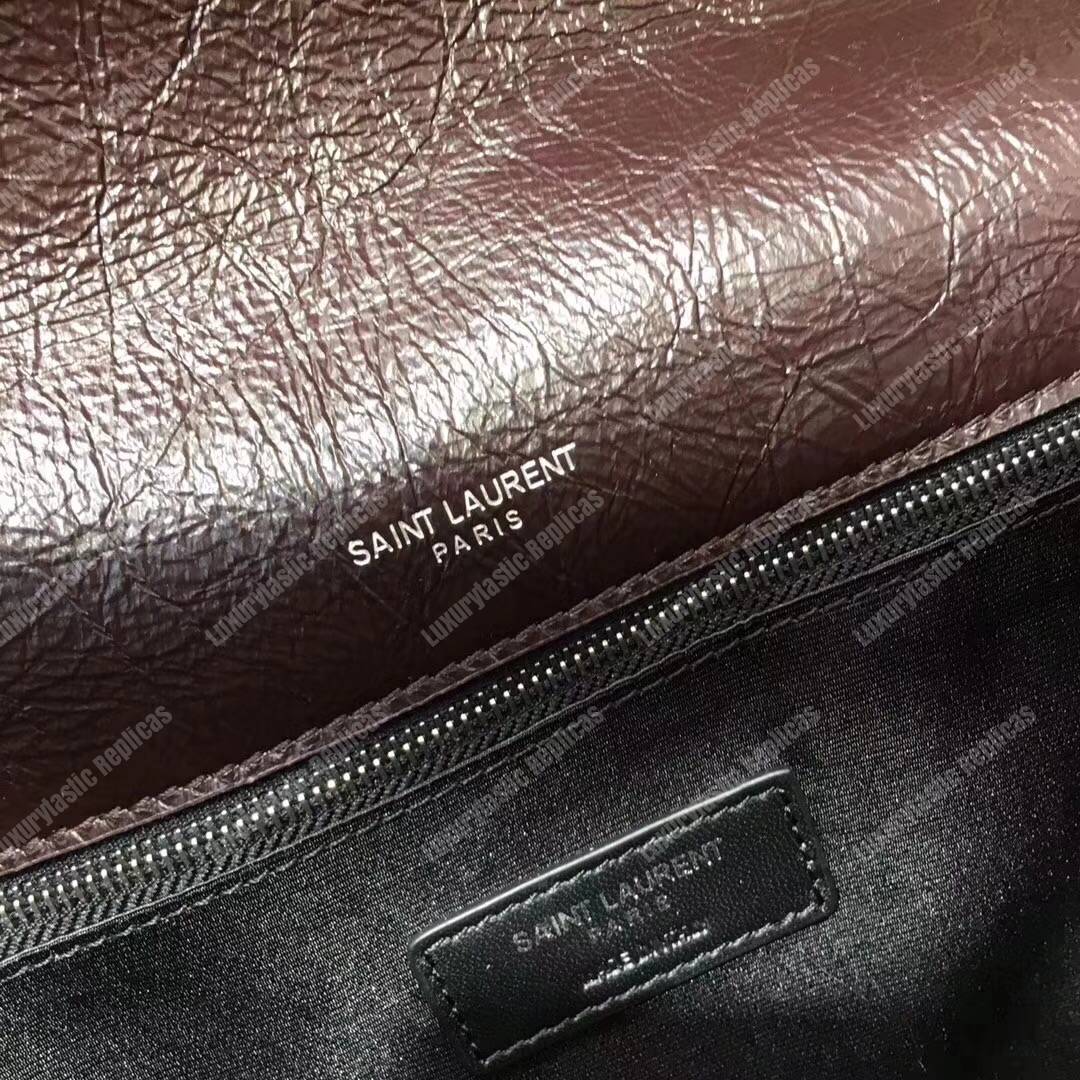 Saint Laurent Niki Medium Bag In Crinkled Vintage Leather Prunia