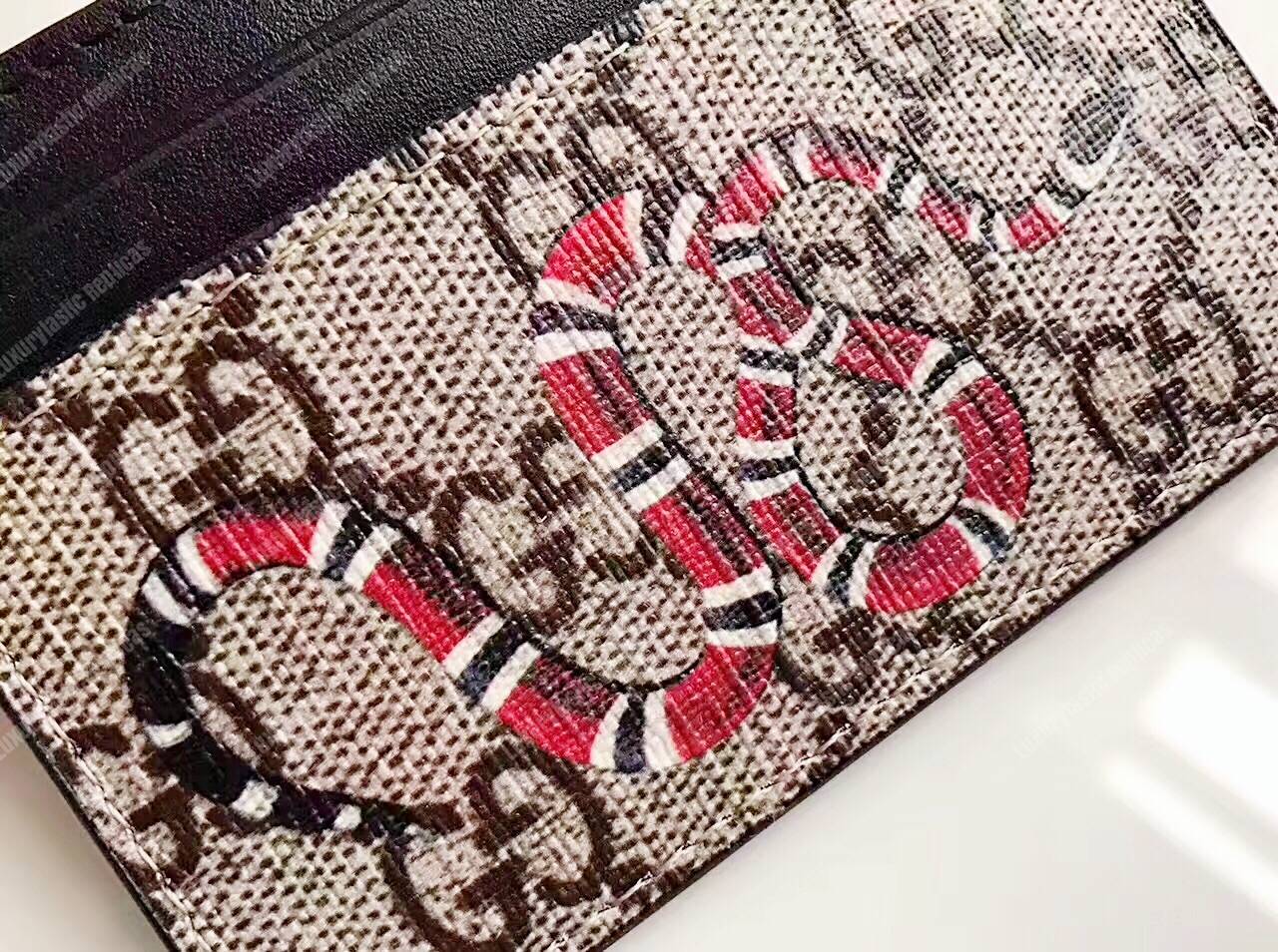 G*u*i kingsnake print gg sup*e card case