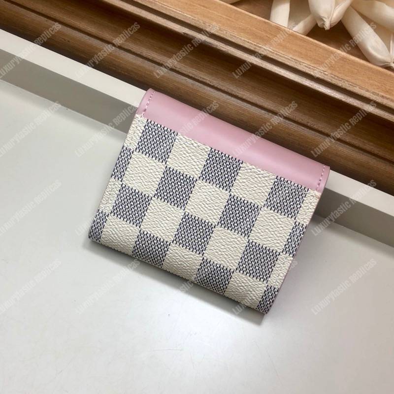 LV Zoé Wallet Damier Azur Eau de Rose Pink