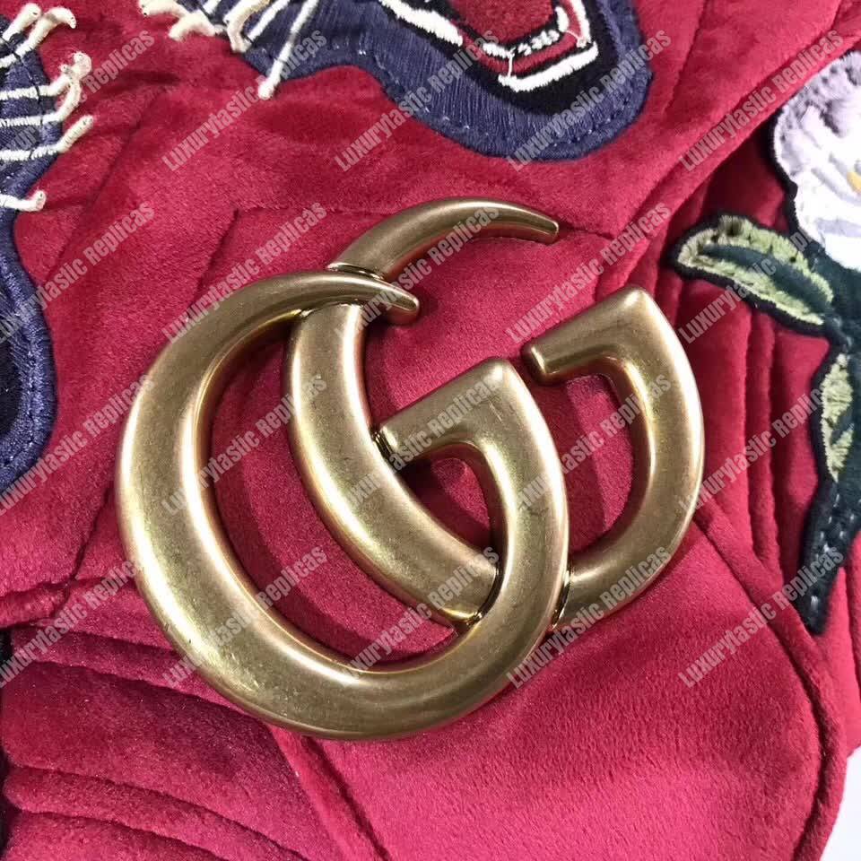 G*u*i gg marmont medium velvet bag angry cat