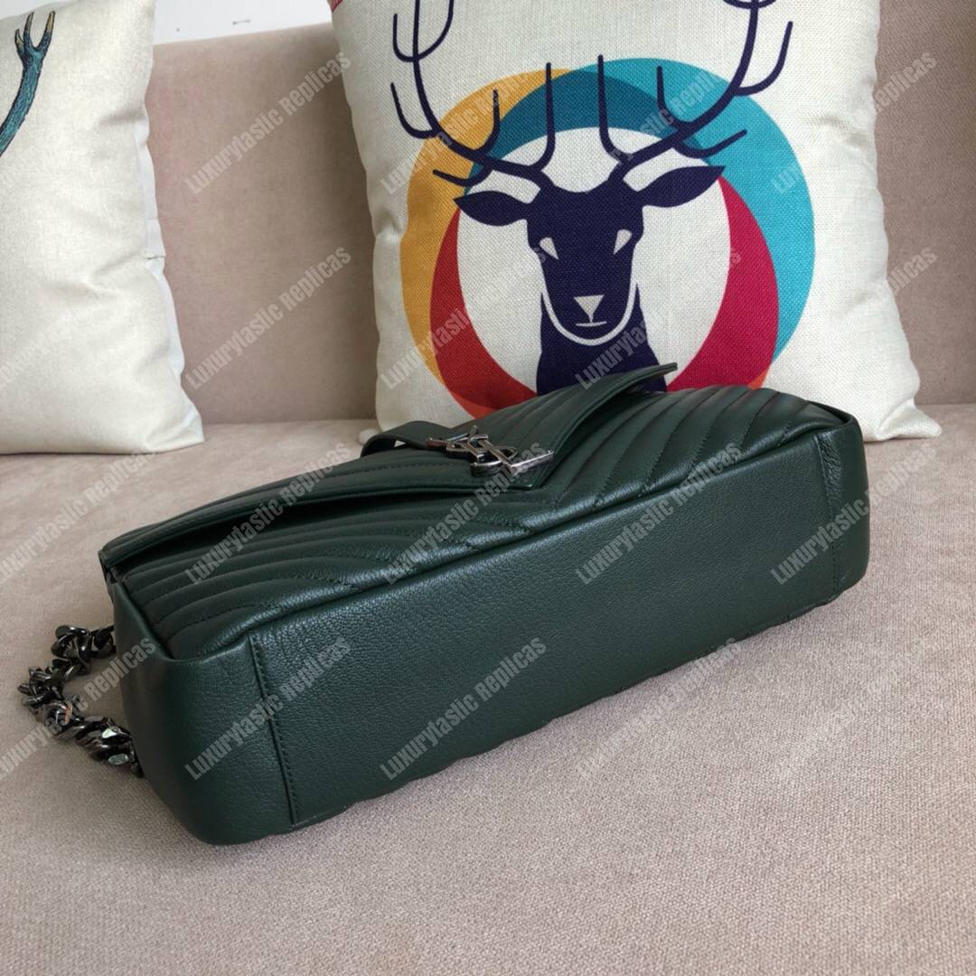 Saint Laurent Large College In Dark Green