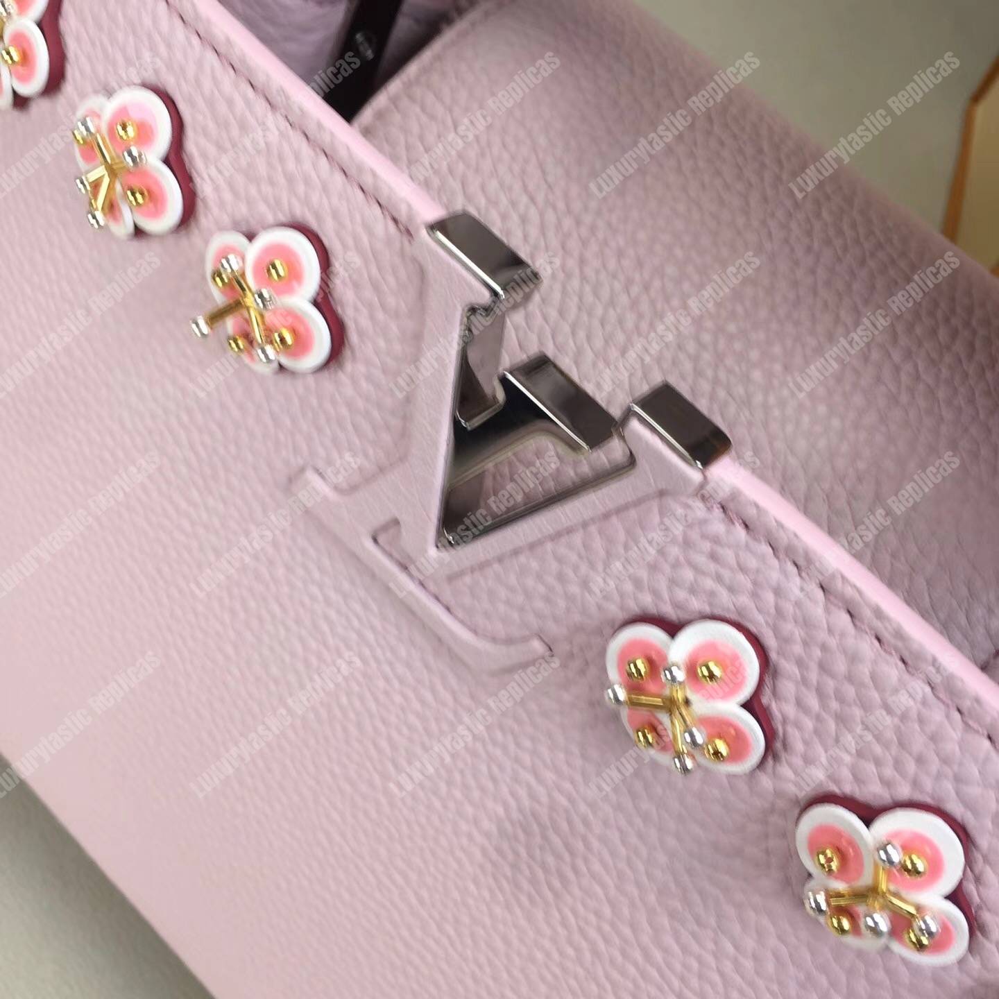 LV Capucines BB Taurillon Leather Rose Ballerine