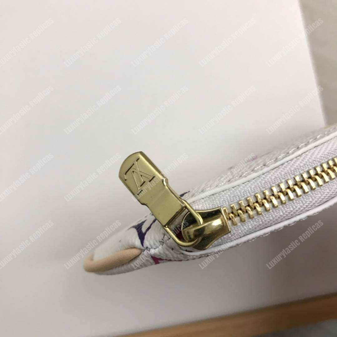 LV Round Coin Purse Colorful Monogram white