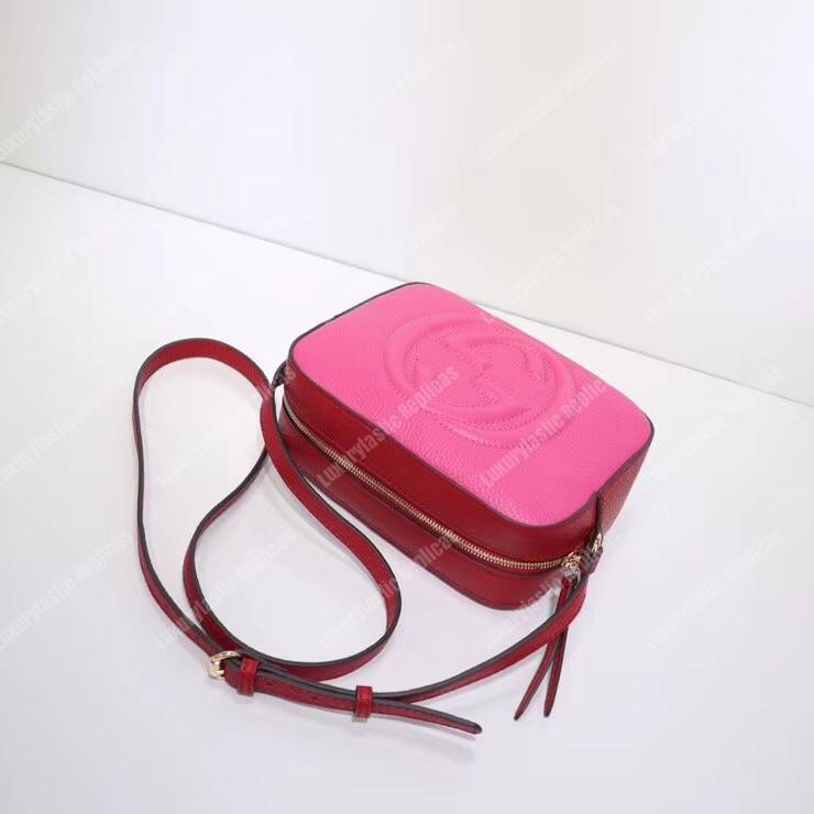 G*u*i soho small leather disco bag pink/red