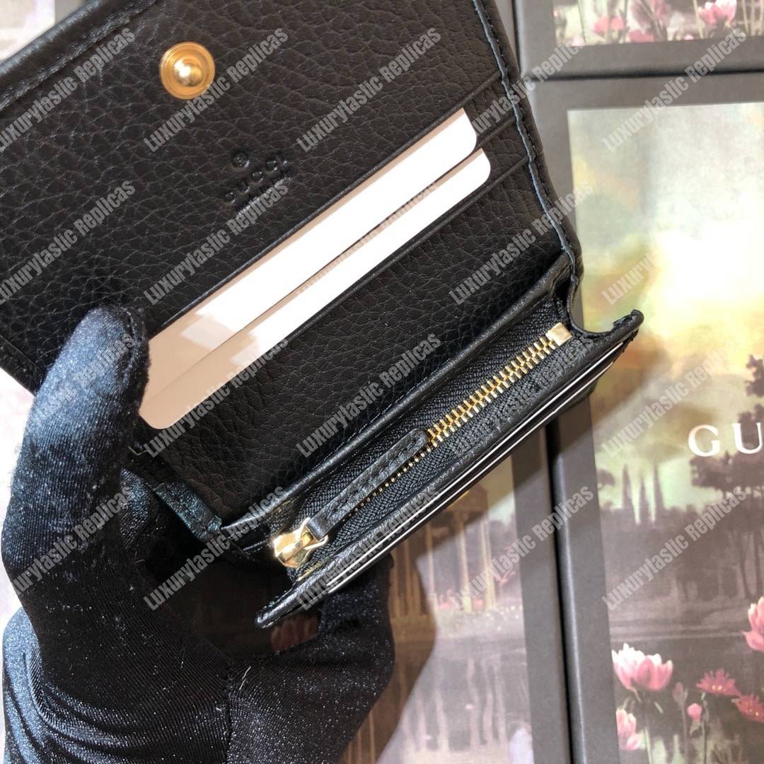 G*u*i leather card case black