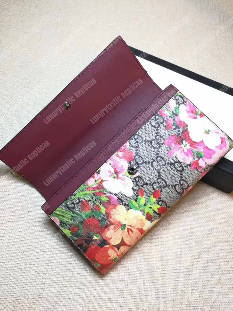 G*u*i gg blooms continental wallet antique rose