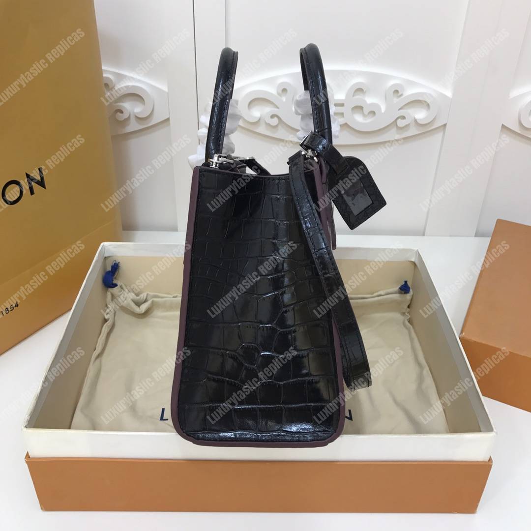 LV City Steamer PM Crocodilien Briliant Noir