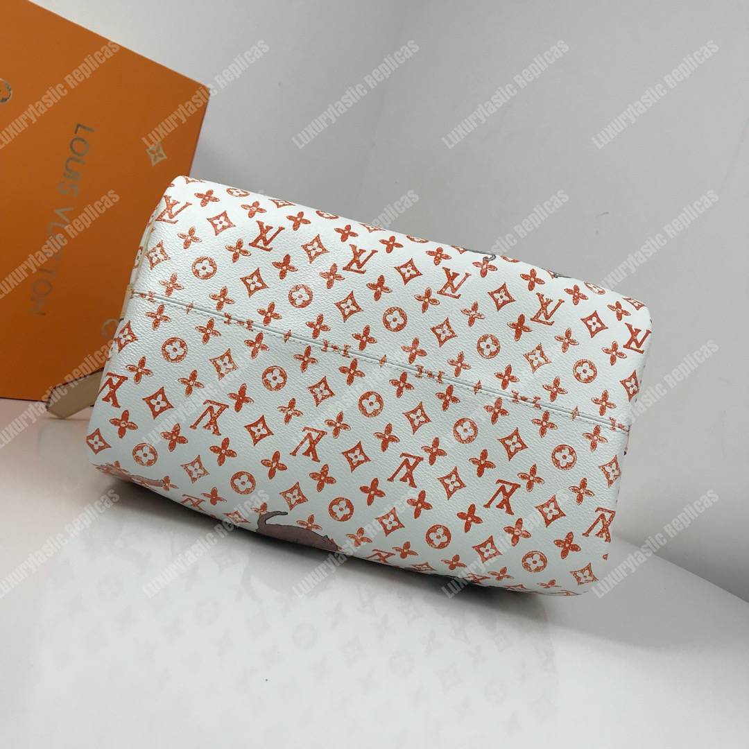 LV Speedy Bandouliere 30 Catogram White/Orange