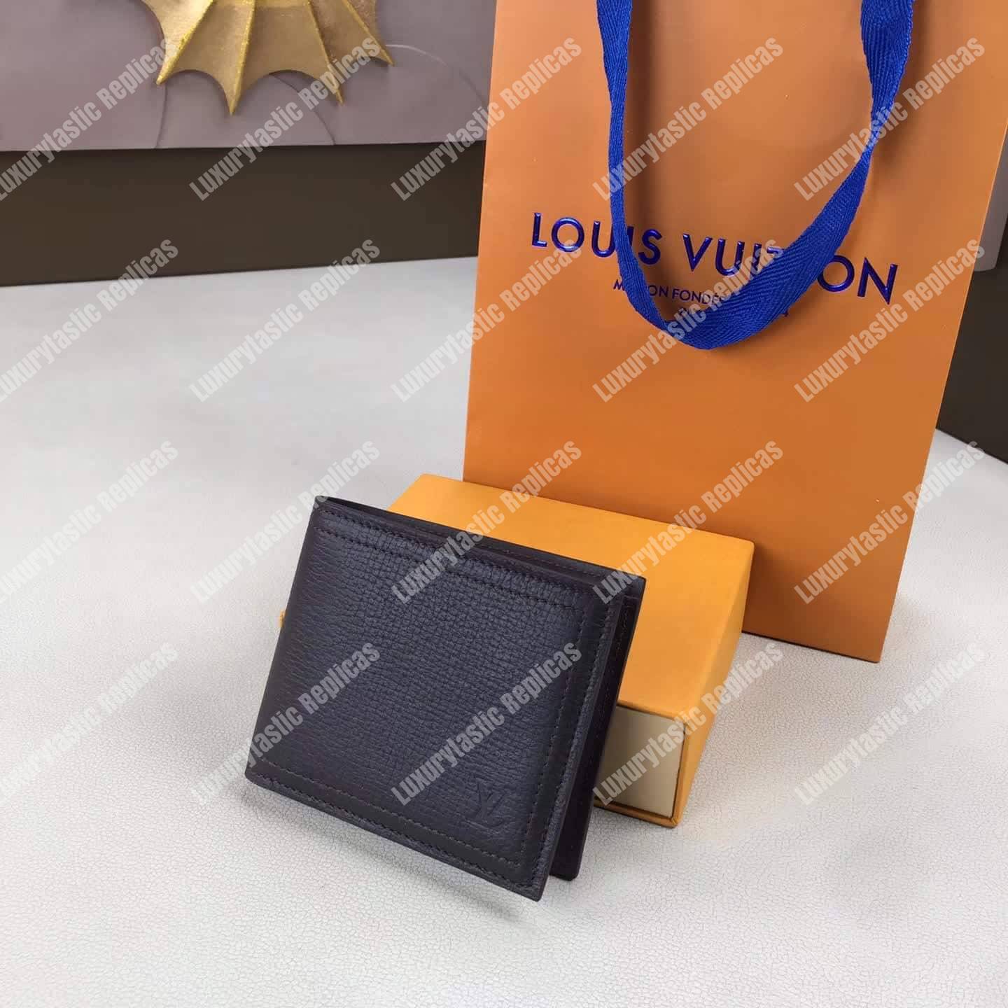 LV Compact Wallet Utah Leather Marron