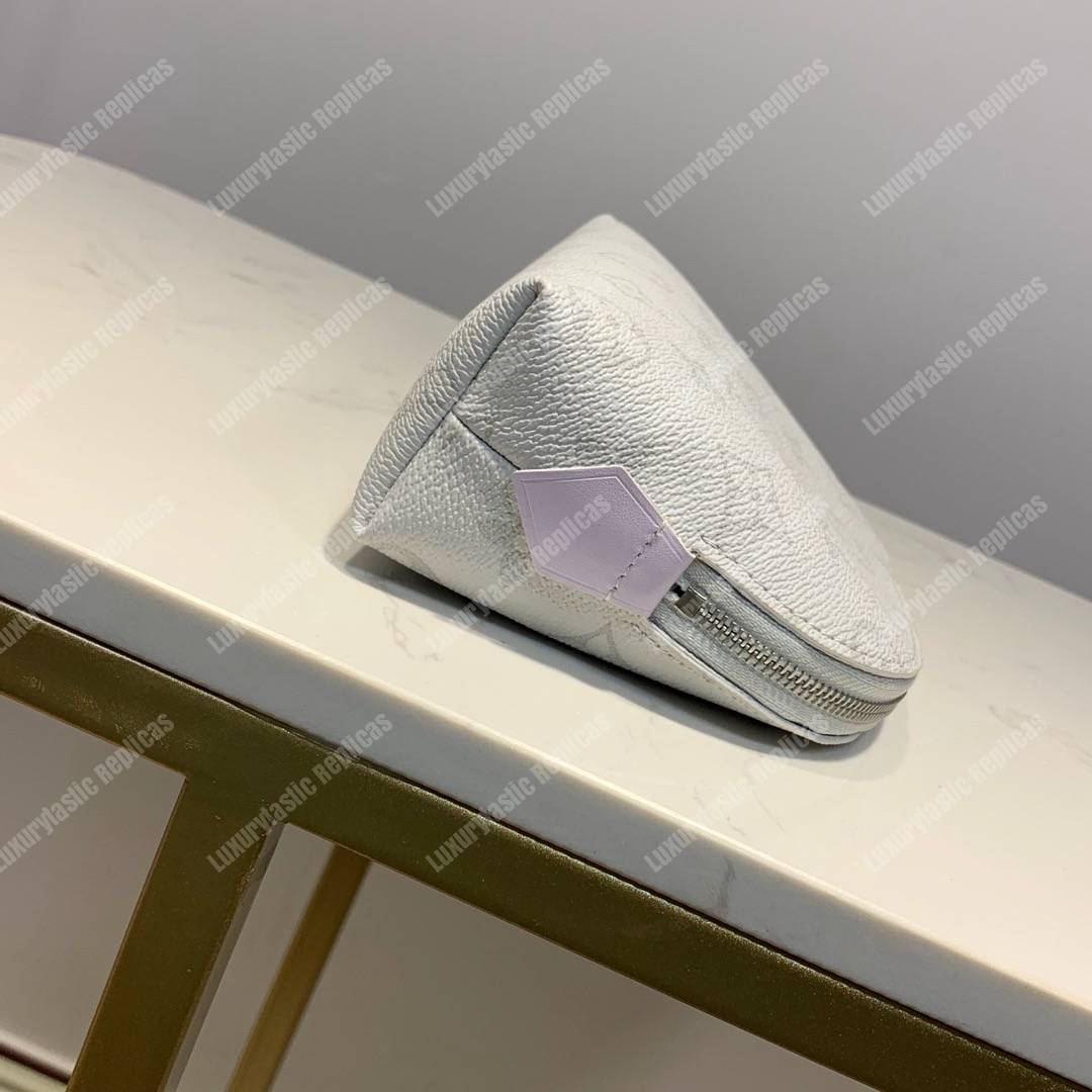 LV Cosmetic Pouch PM Monogram White