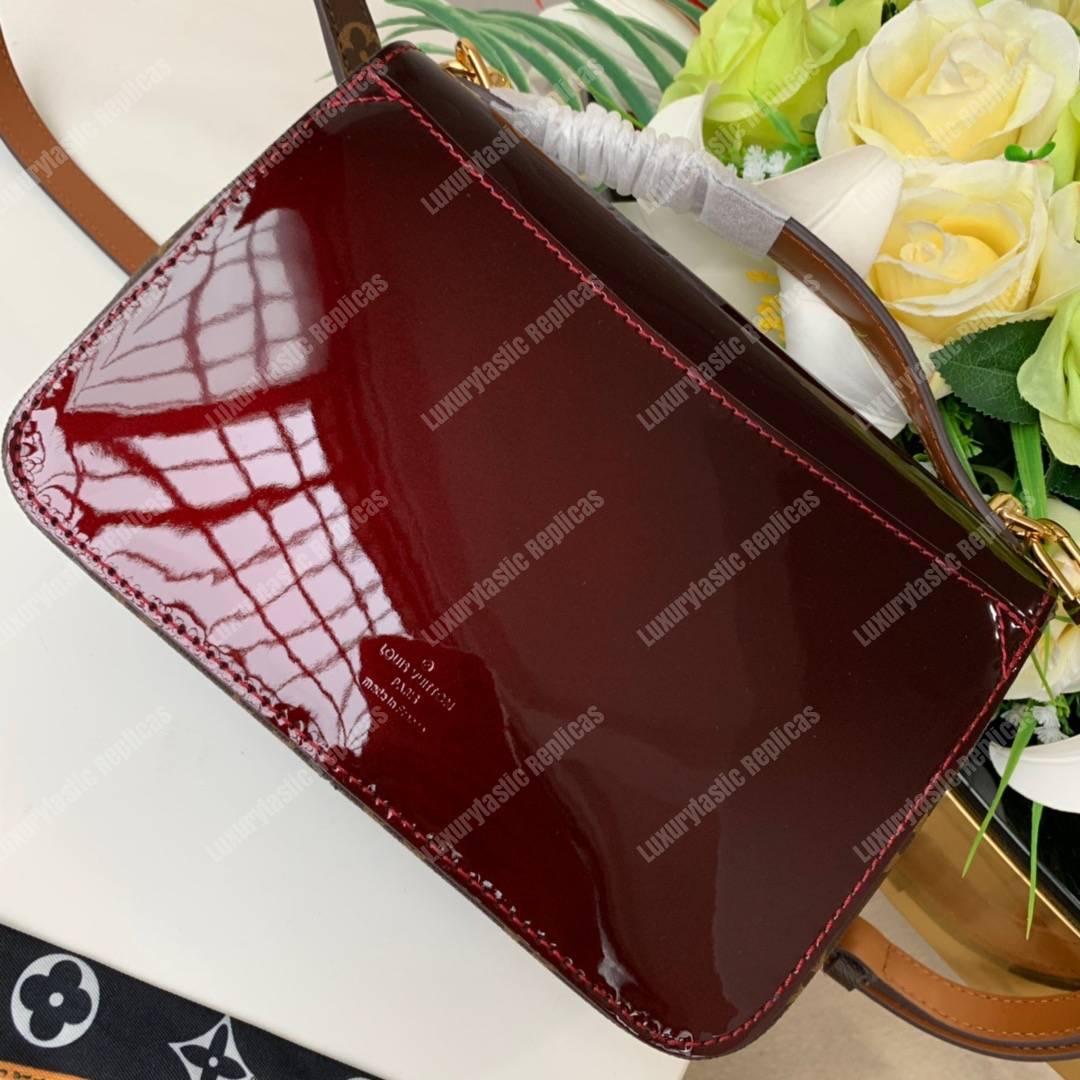 LV Cherrywood BB Smooth Patent Monogram Griotte