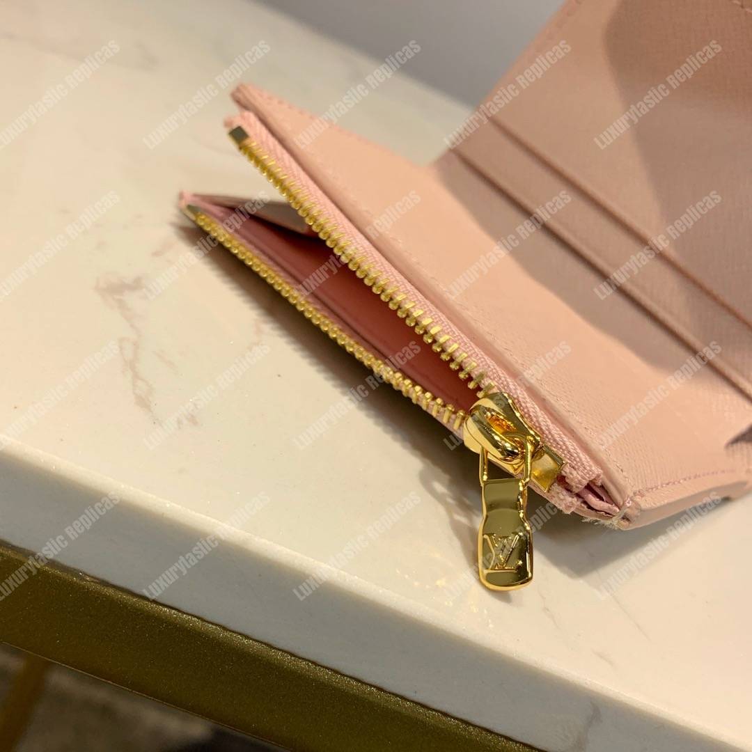 LV Zoe Wallet Damier Azur Rose Ballerine Pink