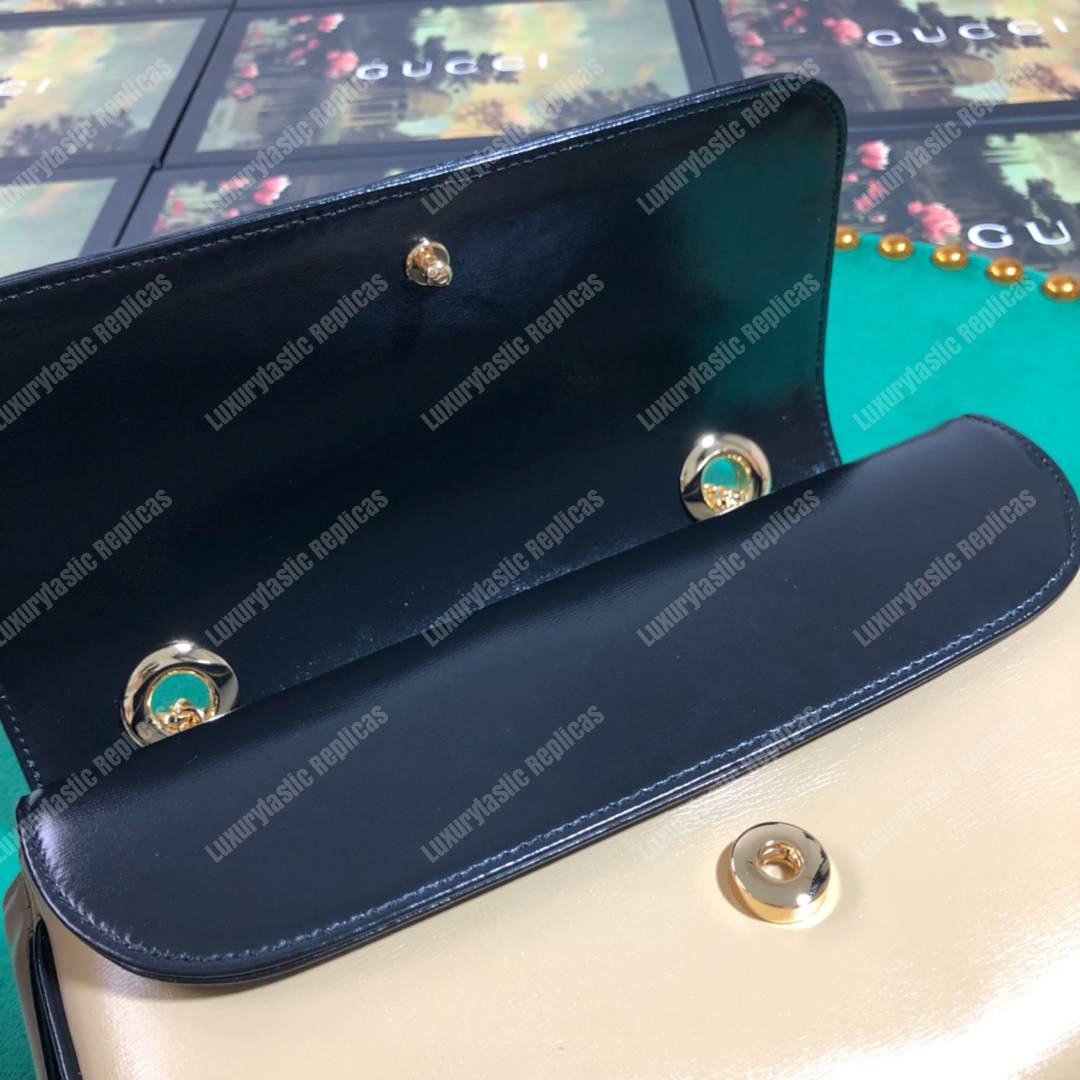 G*u*i leather small shoulder bag beige