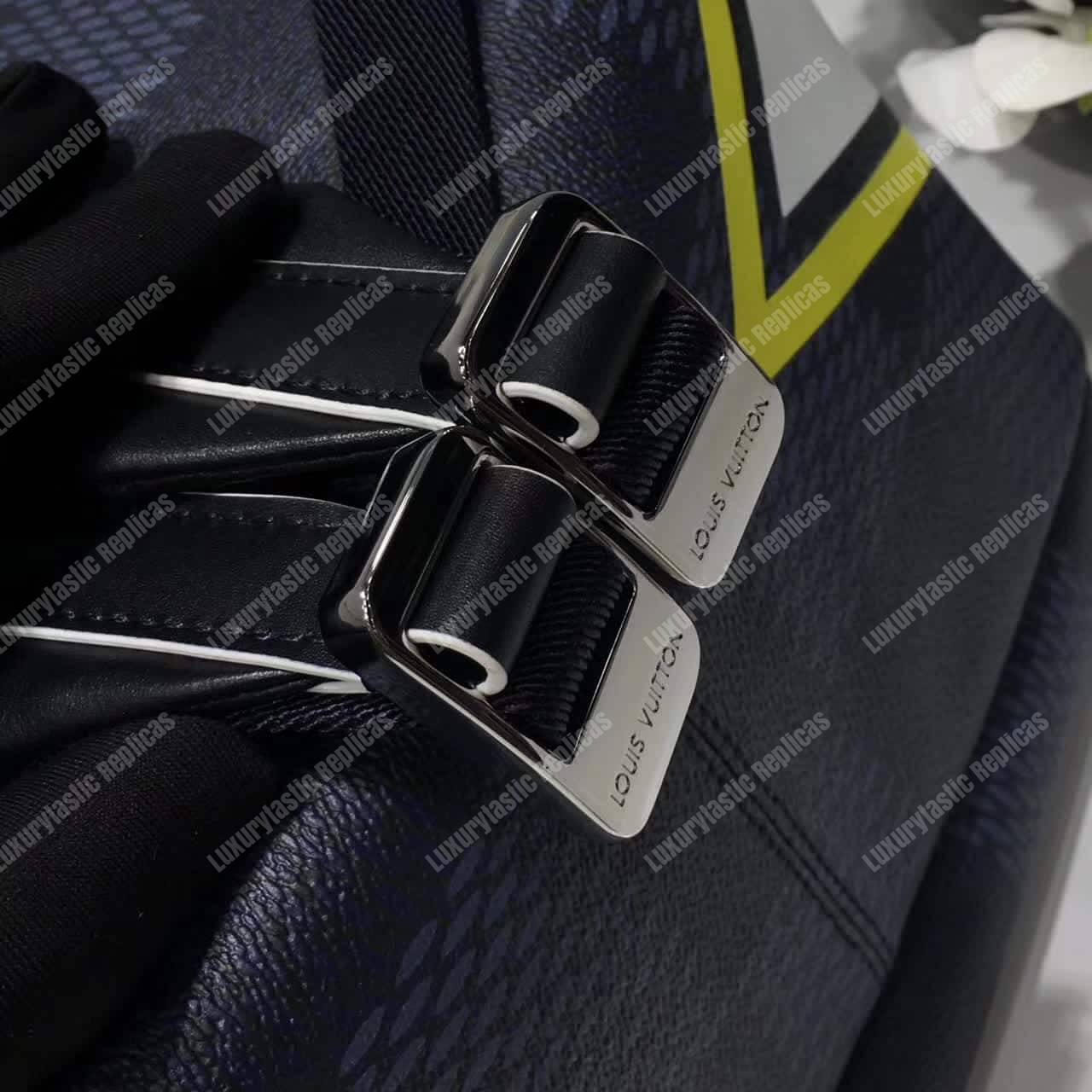 LV Apollo Backpack Damier Cobalt Canvas Yellow