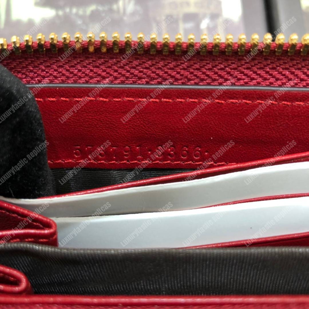 G*u*i rajah zip around wallet leather red
