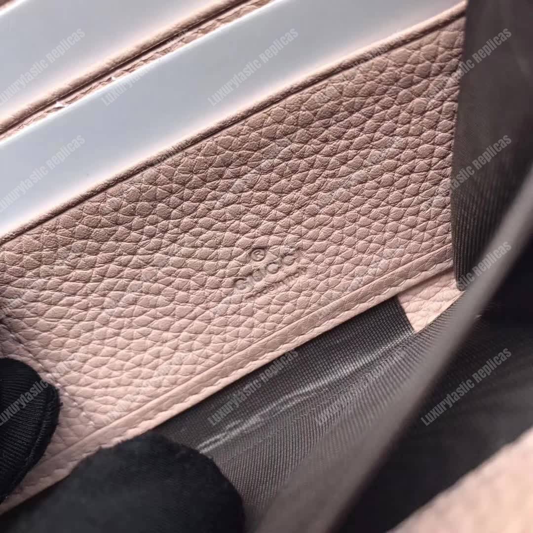 G*u*i gg leather zip around wallet with butterfly light pink