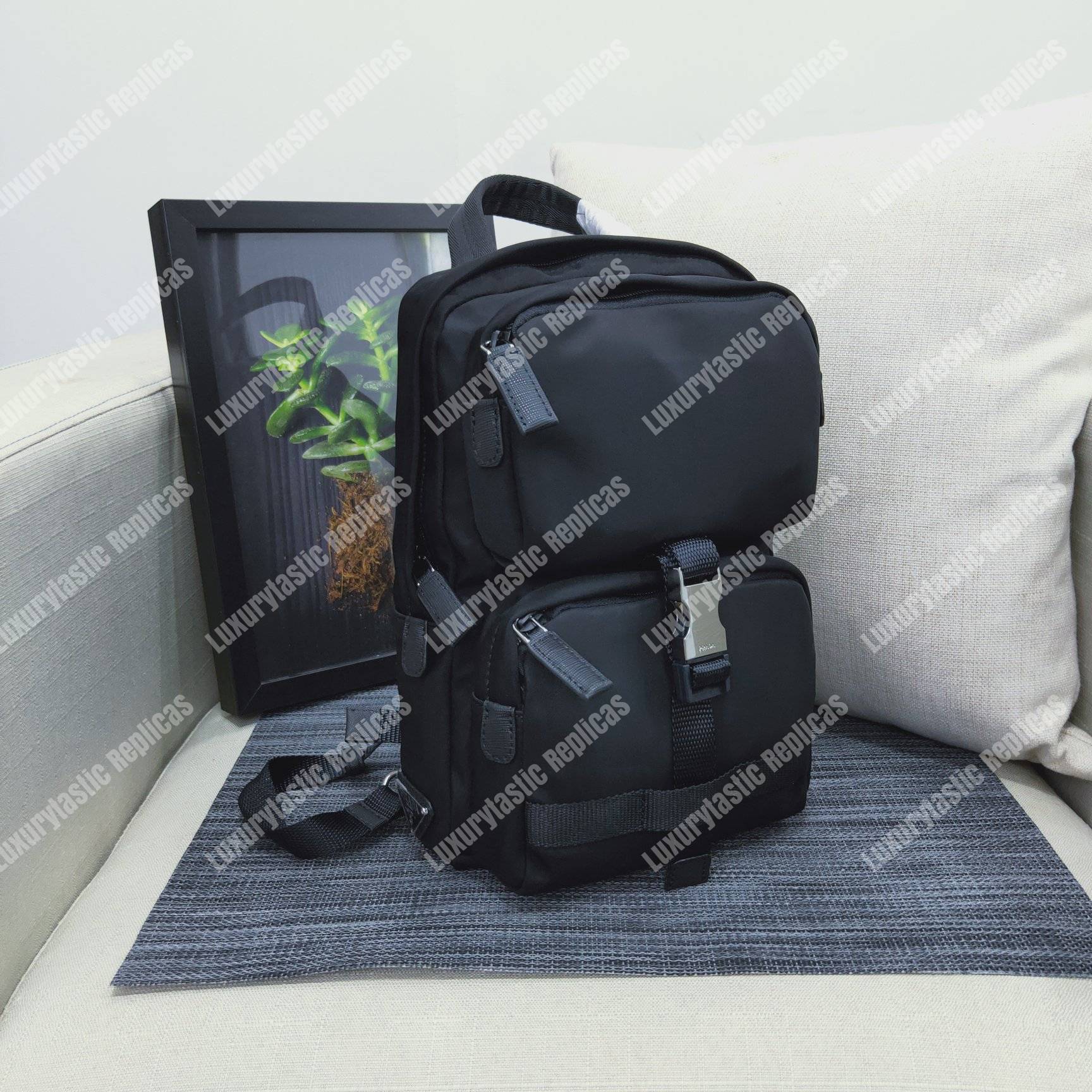 Pra*a fabric backpack black