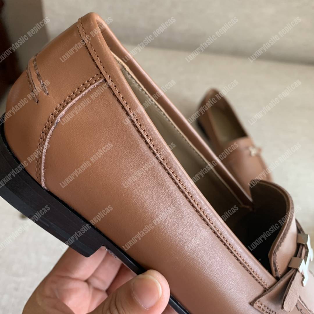 H**mes h buckle loafer brown