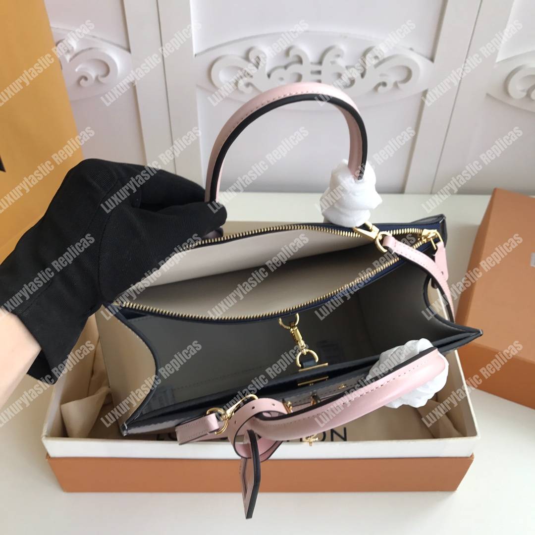 LV City Steamer MM Autres Cuirs Gris Antartica Navy Blue Rose Doux Pink