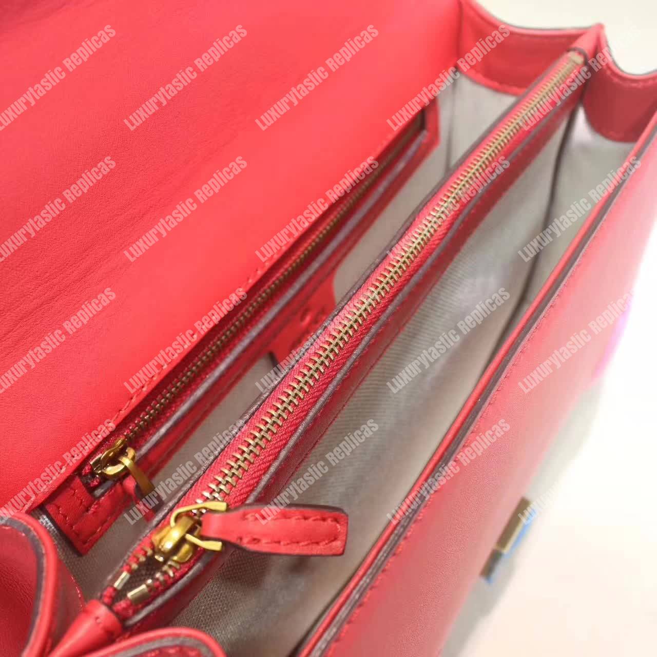 G*u*i gg marmont leather shoulder bag hearts red