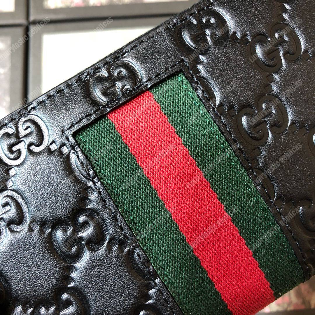 G*u*i signature web zip around leather wallet