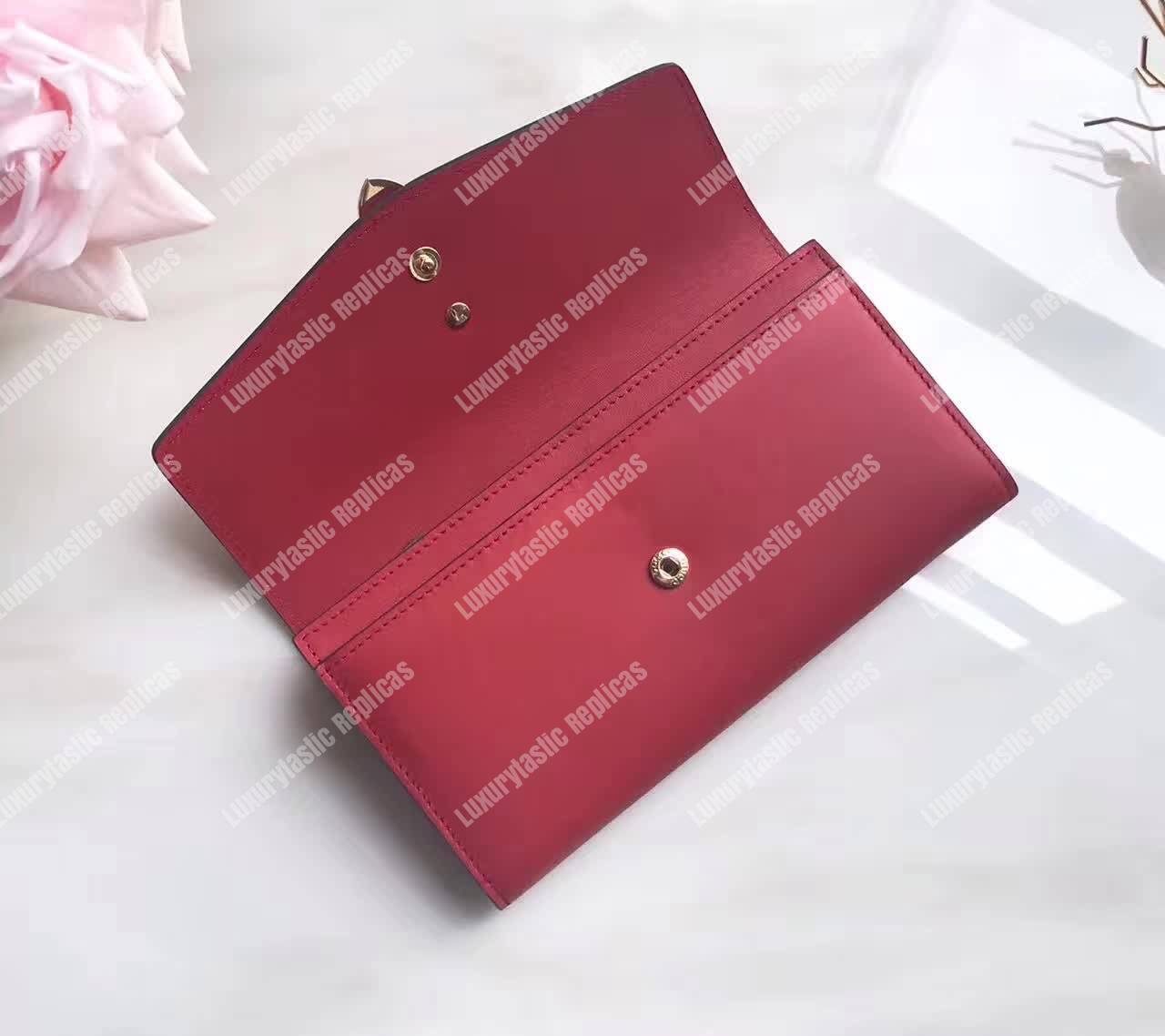 G*u*i sylvie leather continental wallet hibiscus red