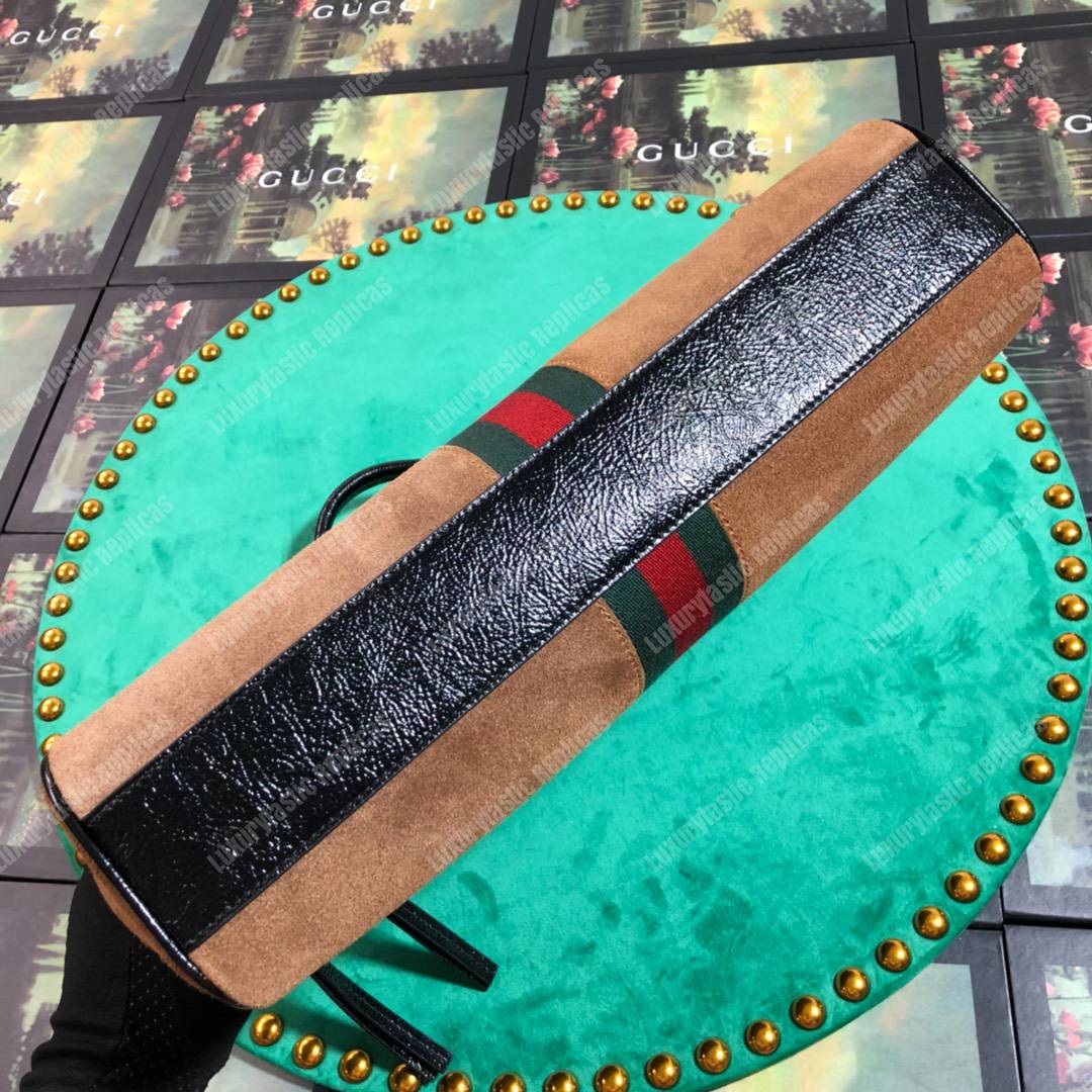 G*u*i re(belle) medium shoulder bag suede brown