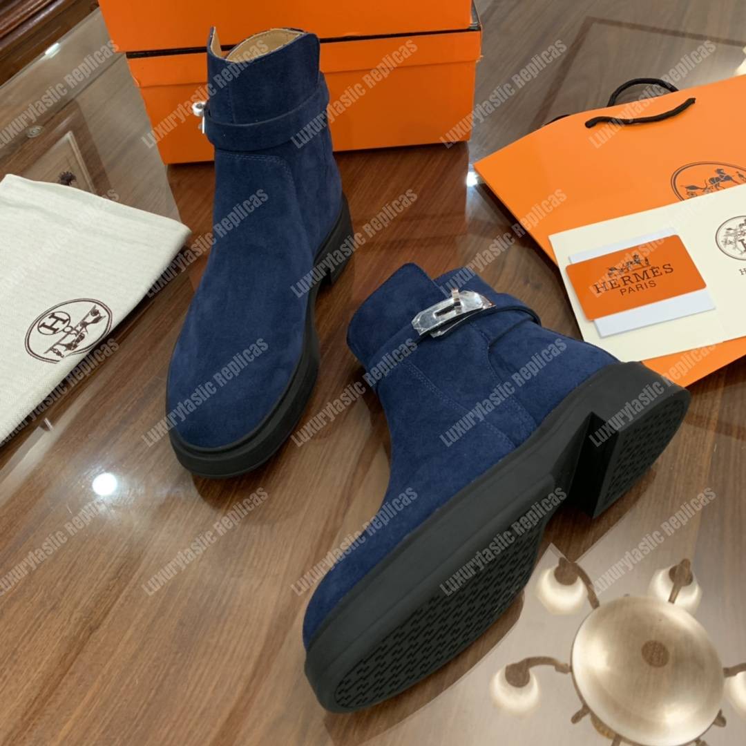 H**mes veo ankle boot blue