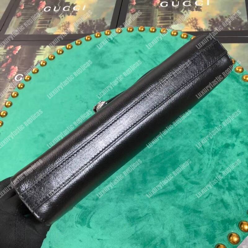 G*u*i medium leather shoulder bag black