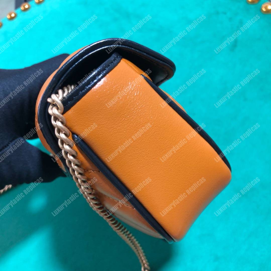 G*u*i gg marmont super mini bag cognac matelassé