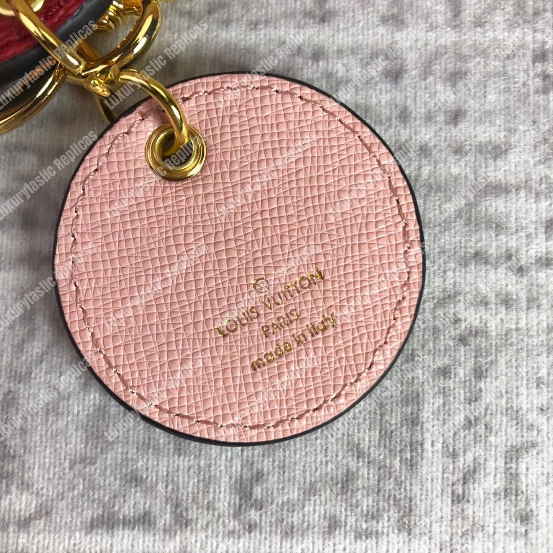 LV Monogram Giant Bag Charm And Key Holder Red Pink