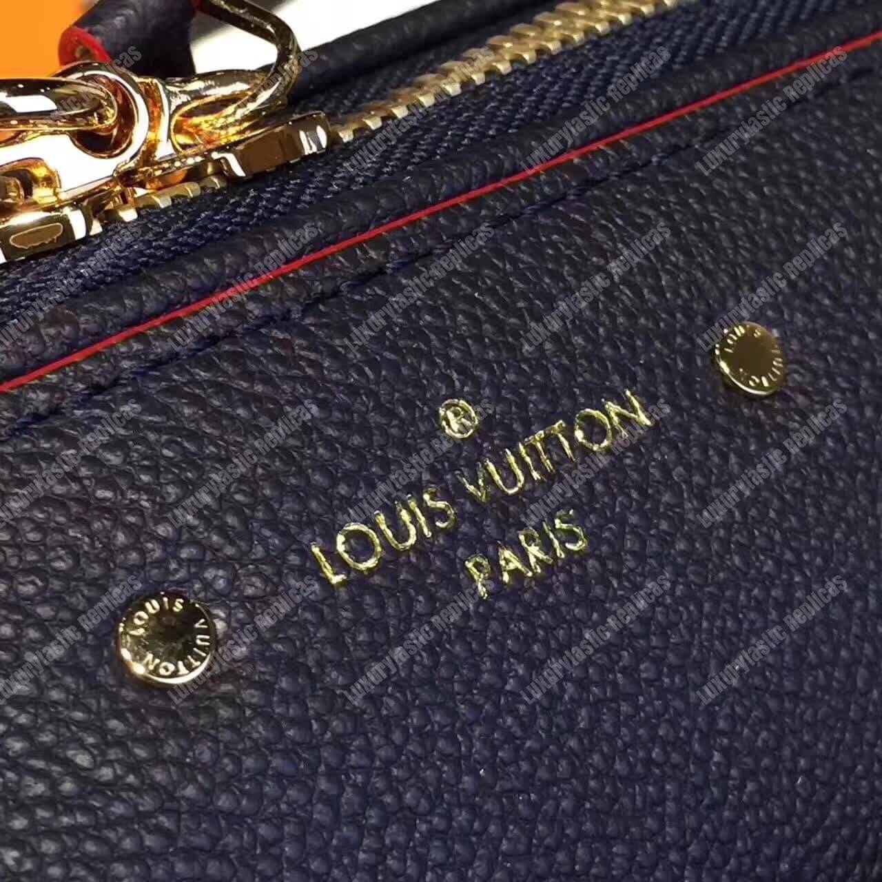 LV Speedy Bandouliere 30 Monogram Empreinte Leather Marine Rouge