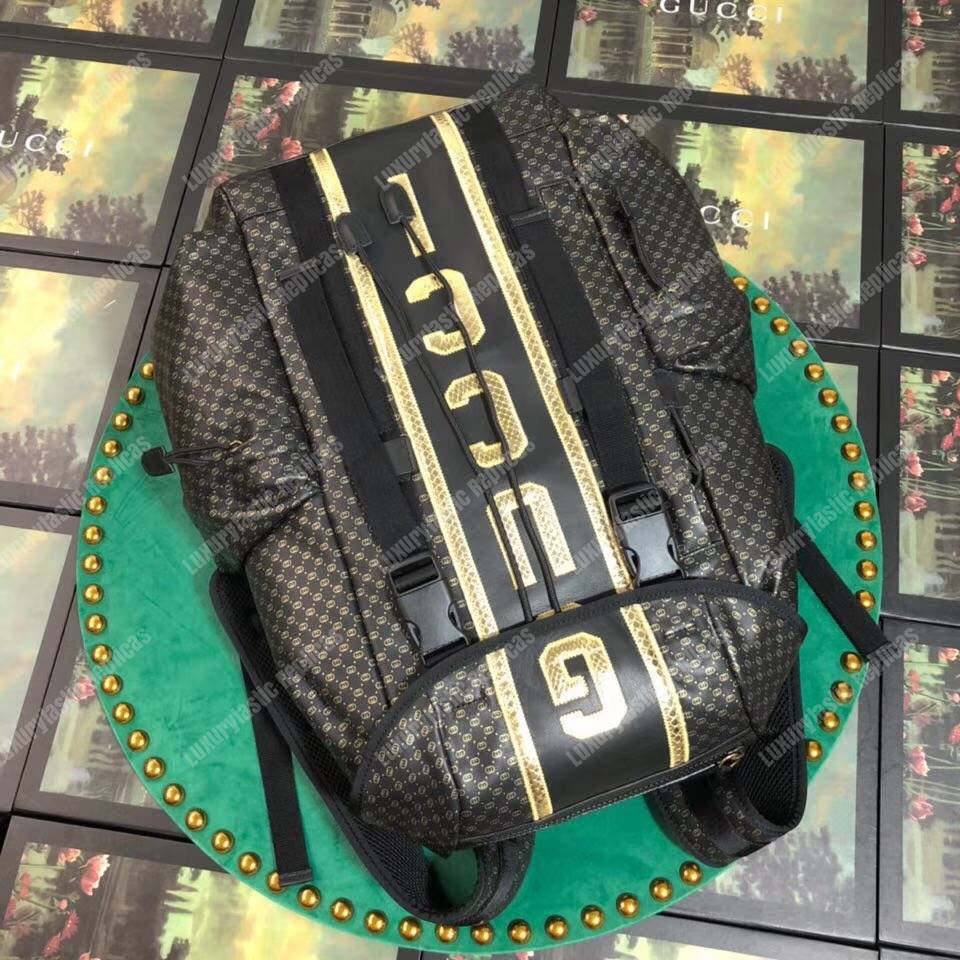 G*u*i dapper dan backpack with gold gg pattern