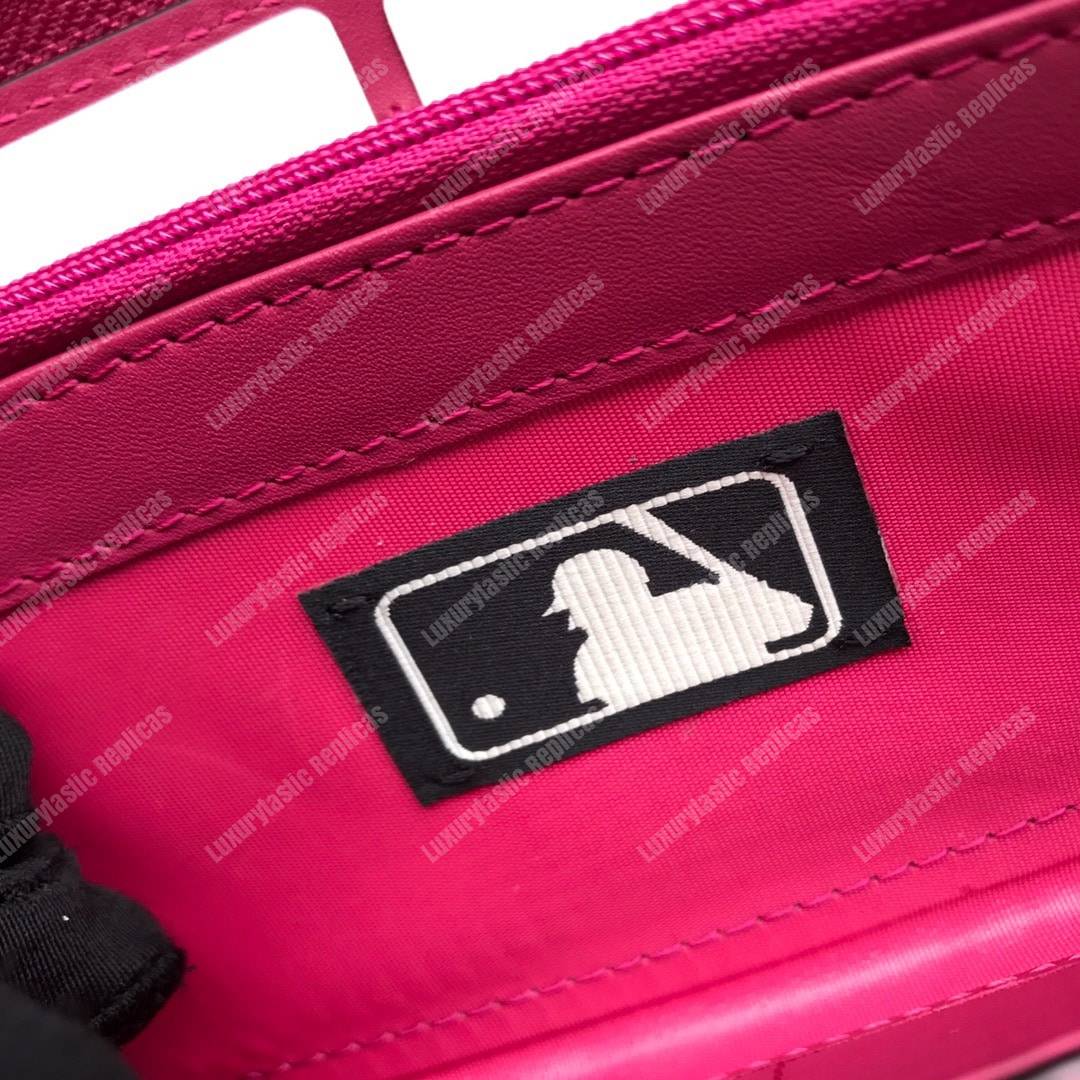 G*u*i fuchsia zip around wallet with ny yankees™ patch