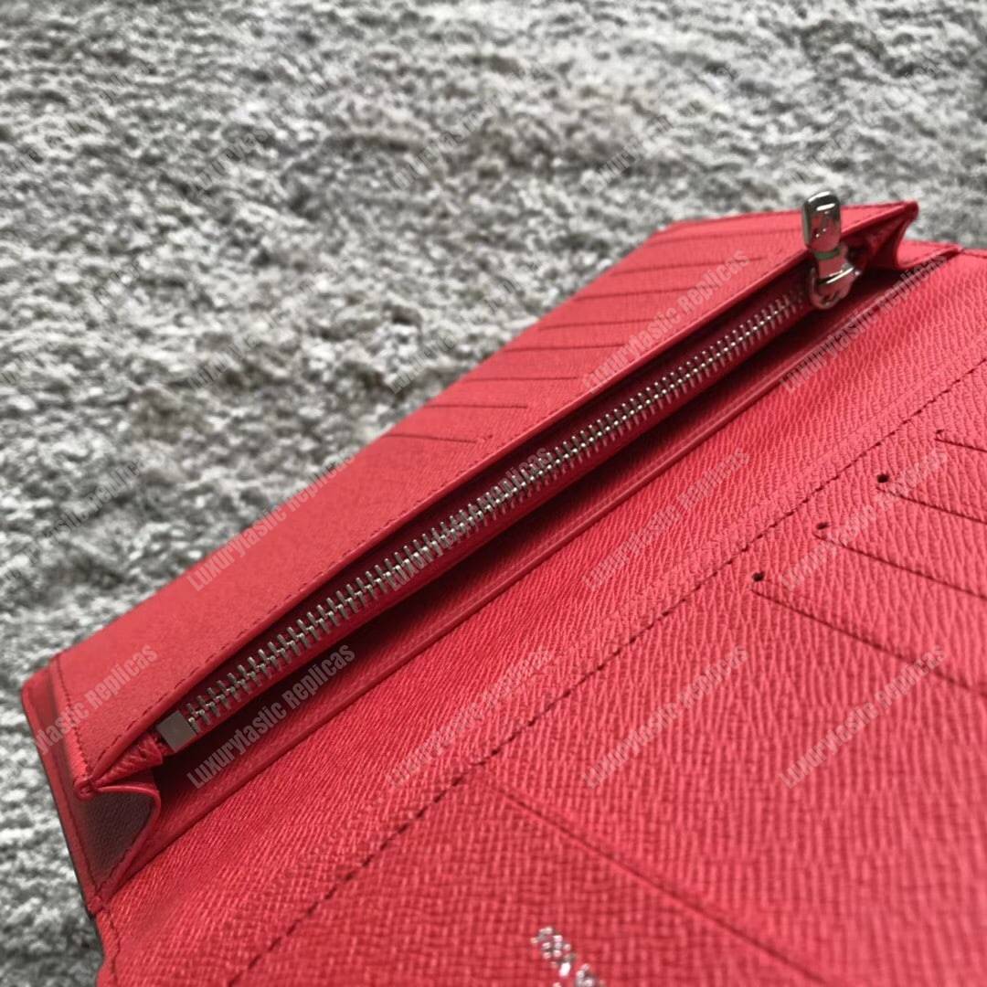 LV Brazza Wallet Epi Leather Hexagon Red