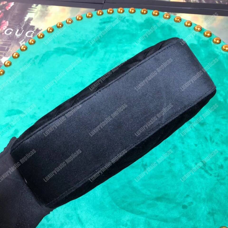 G*u*i gg marmont velvet small shoulder bag black