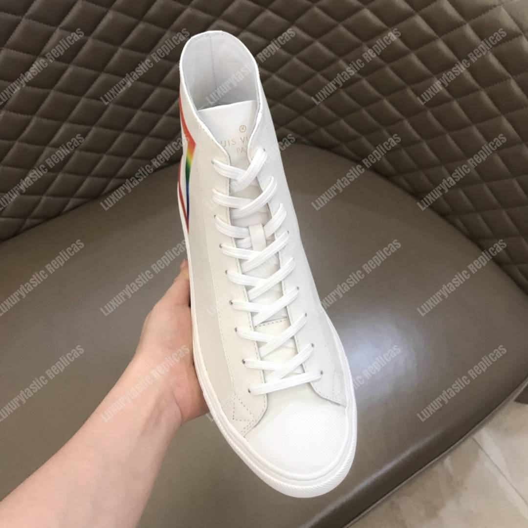 LV Tattoo Sneaker Boot Rainbow Rectangle White