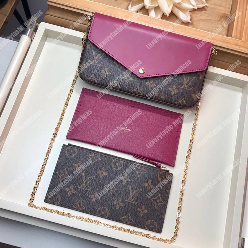 LV Pochette Félicie Monogram Soft Canvas Fuchsia