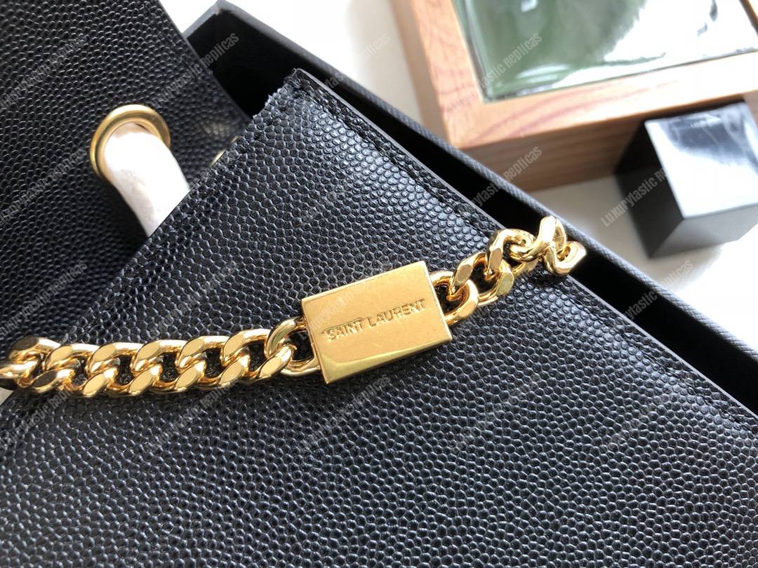 Saint Laurent Kate Medium In Grain De Poudre Embossed Leather Black