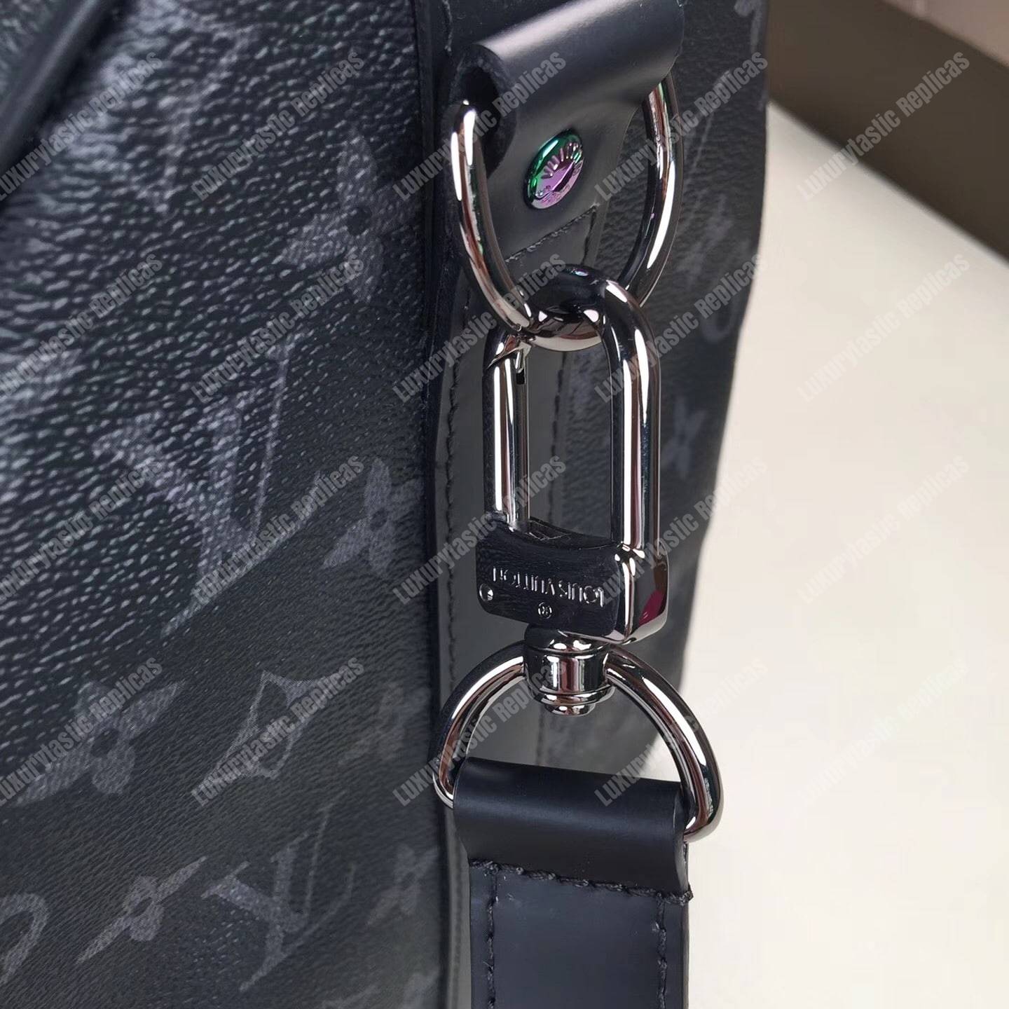 LV Keepall 55 Bandouliere Duffel Bag Monogram Eclipse Canvas