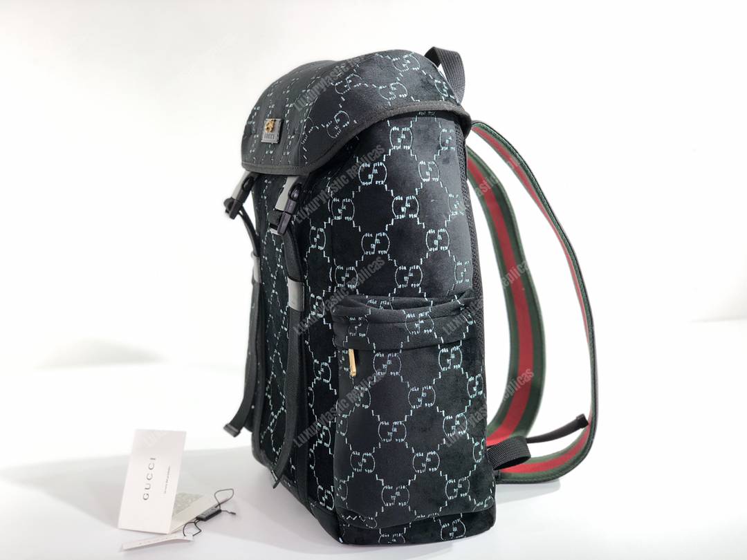 G*u*i medium gg velvet backpack dark blue