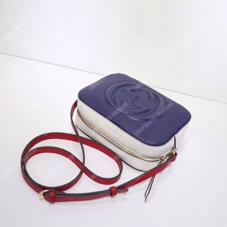 G*u*i soho small leather disco bag navy/white