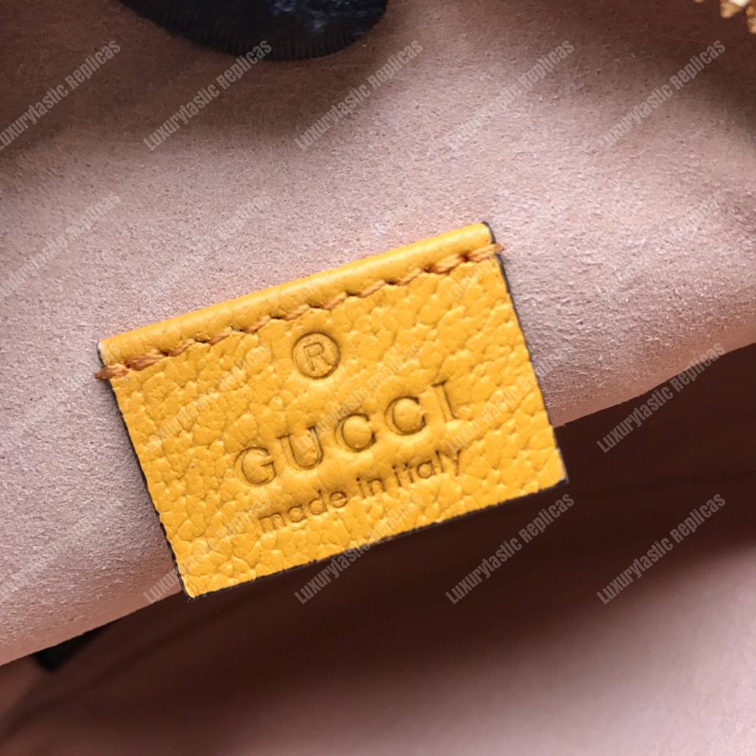 G*u*i ophidia gg flora mini round shoulder bag yellow