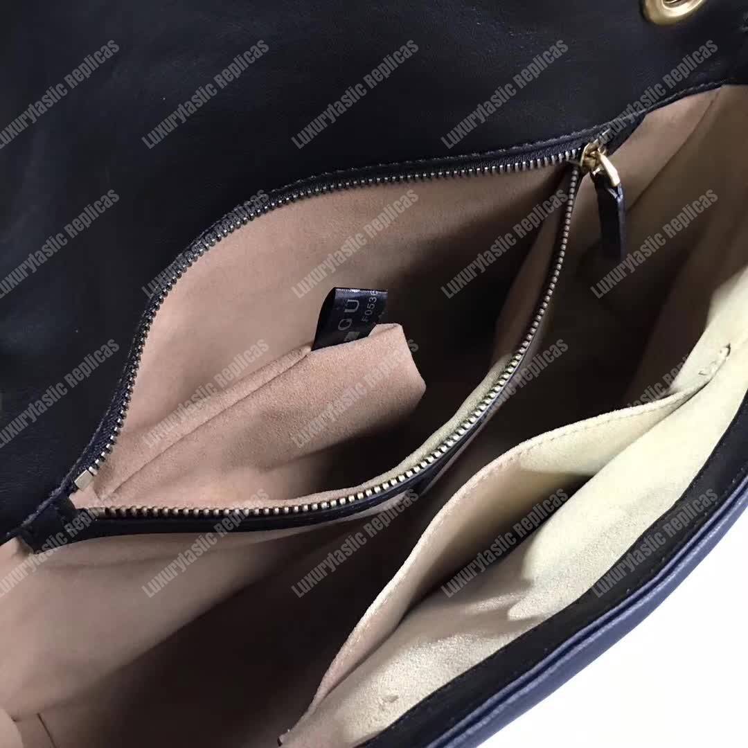 G*u*i gg marmont medium matelasse shoulder bag black