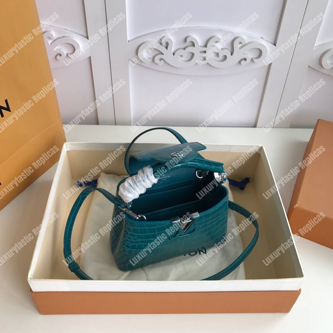 LV Capucines Mini Crocodilien Mat Cactus