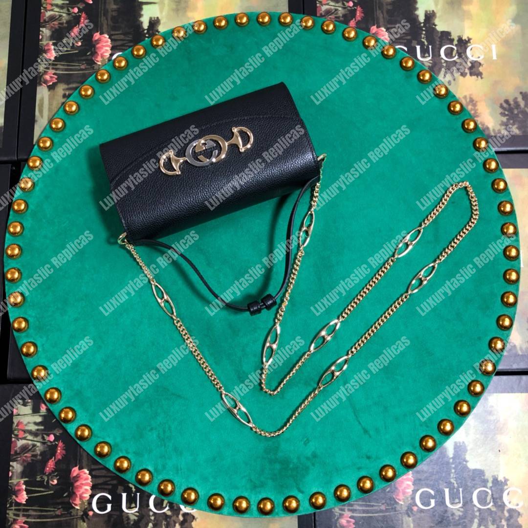 G*u*i zumi black smooth leather mini bag