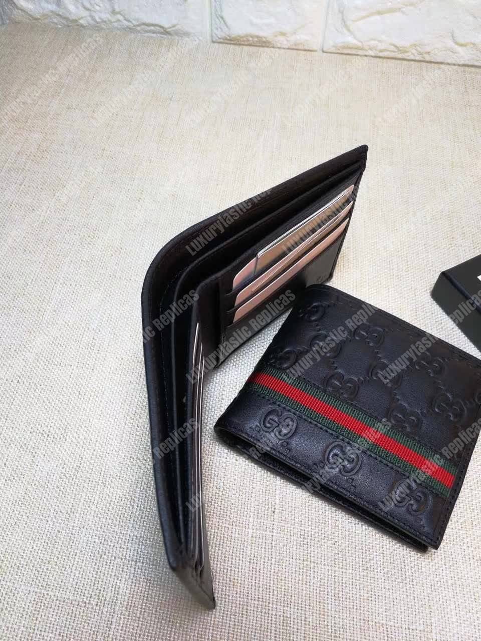 G*u*i G*u*issima web bi-fold wallet black