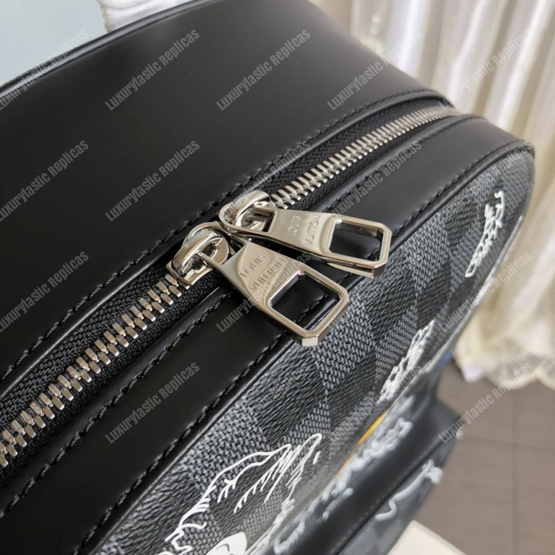 LV Josh Backpack Damier Graphite Canvas World-Map Print