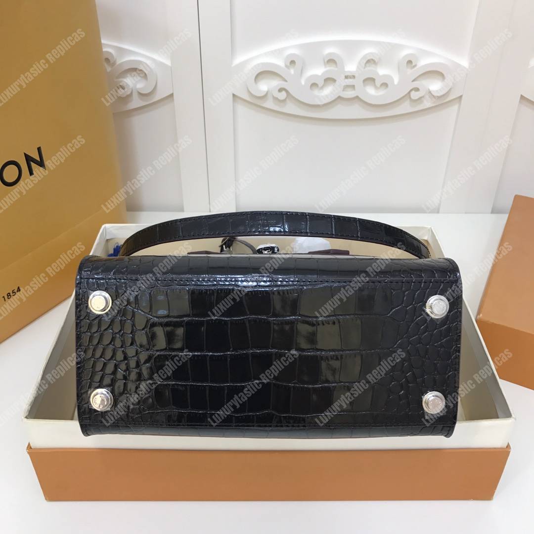 LV City Steamer PM Crocodilien Briliant Noir